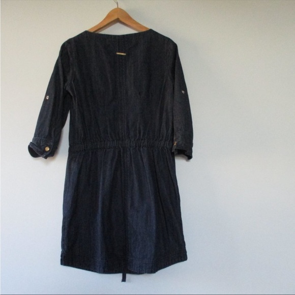 DKNY JEAN DENIM DRESS Dark Blue Women’s M drawstring 💖 - Picture 3 of 12